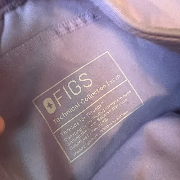 Figs Lavender dew Scrub Pants with Lime Drawstring - Picture 4 of 7